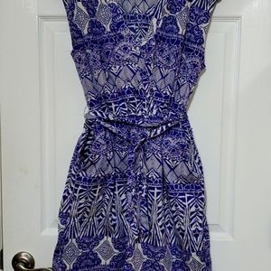 Purple-n-white dress